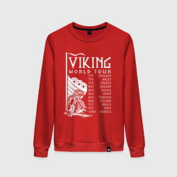 Свитшот хлопковый женский Viking world tour, цвет: красный