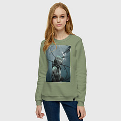 Свитшот хлопковый женский Death Stranding, цвет: авокадо — фото 2