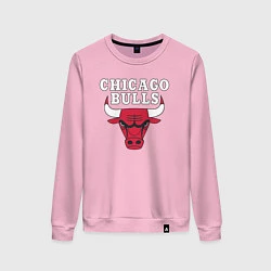 Свитшот хлопковый женский CHICAGO BULLS, цвет: светло-розовый