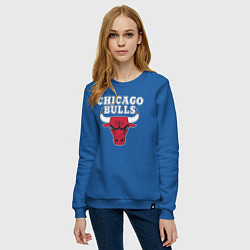 Свитшот хлопковый женский CHICAGO BULLS, цвет: синий — фото 2