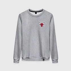 Свитшот хлопковый женский CHICAGO BULLS, цвет: меланж