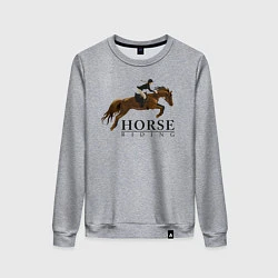 Свитшот хлопковый женский HORSE RIDING, цвет: меланж