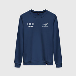 Свитшот хлопковый женский Audi Quattro, цвет: тёмно-синий