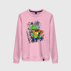 Свитшот хлопковый женский Minecraft, цвет: светло-розовый