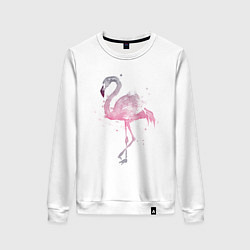 Свитшот хлопковый женский Flamingo, цвет: белый