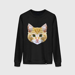 Свитшот хлопковый женский Кошечка, цвет: черный