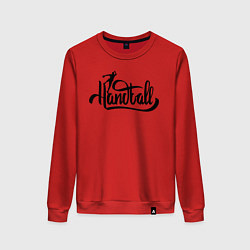 Свитшот хлопковый женский Handball lettering, цвет: красный