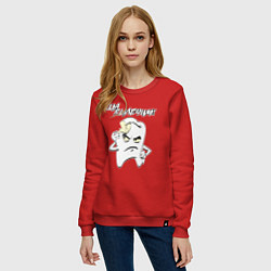Свитшот хлопковый женский Ща вылечим!, цвет: красный — фото 2