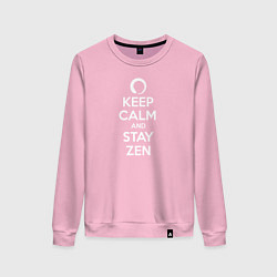 Свитшот хлопковый женский Keep calm & stay Zen, цвет: светло-розовый