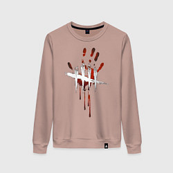 Свитшот хлопковый женский Dead by Daylight, цвет: пыльно-розовый