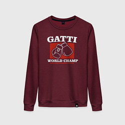 Свитшот хлопковый женский Gatti, цвет: меланж-бордовый