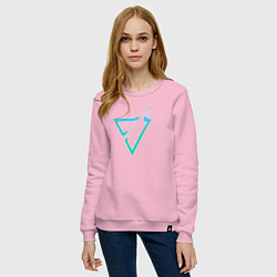 Свитшот хлопковый женский Liquid Triangle, цвет: светло-розовый — фото 2