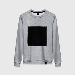 Свитшот хлопковый женский ЧЕРНЫЙ КВАДРАТ, цвет: меланж