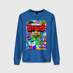 Свитшот хлопковый женский BRAWL STARS, цвет: синий