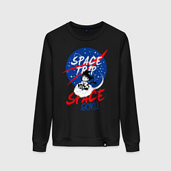 Свитшот хлопковый женский Space trip, цвет: черный