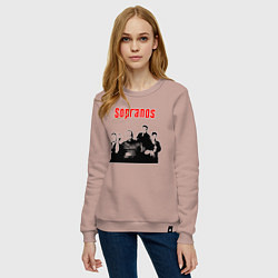 Свитшот хлопковый женский Сопрано постер, цвет: пыльно-розовый — фото 2