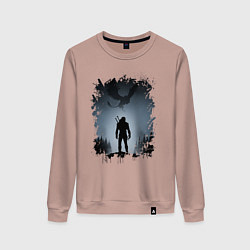 Свитшот хлопковый женский ВЕДЬМАК, цвет: пыльно-розовый