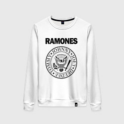 Свитшот хлопковый женский RAMONES, цвет: белый