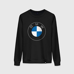 Свитшот хлопковый женский BMW LOGO 2020, цвет: черный