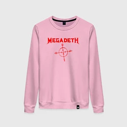 Свитшот хлопковый женский Megadeth, цвет: светло-розовый