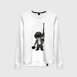 Свитшот хлопковый женский PUBG, цвет: белый