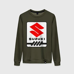 Свитшот хлопковый женский Suzuki, цвет: хаки