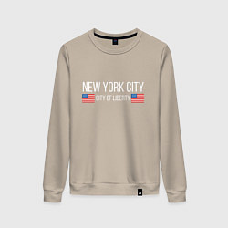 Свитшот хлопковый женский NEW YORK, цвет: миндальный