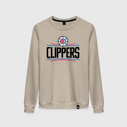 Свитшот хлопковый женский Los Angeles Clippers 1, цвет: миндальный