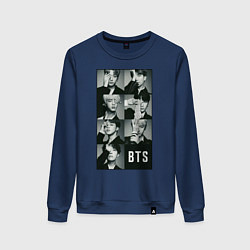 Свитшот хлопковый женский BTS, цвет: тёмно-синий