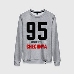 Свитшот хлопковый женский 95 Chechnya, цвет: меланж