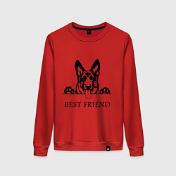 Свитшот хлопковый женский ОВЧАРКА BEST FRIEND Z, цвет: красный