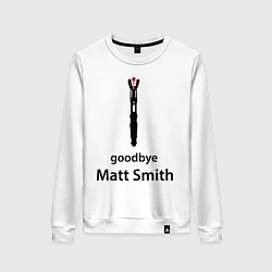 Свитшот хлопковый женский Goodbye, Matt Smith, цвет: белый