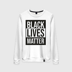 Свитшот хлопковый женский BLACK LIVES MATTER, цвет: белый
