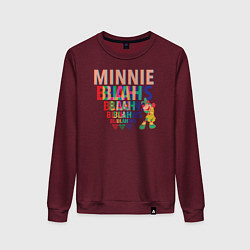 Свитшот хлопковый женский Minnie Blah Bows, цвет: меланж-бордовый