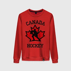 Свитшот хлопковый женский Canada Hockey, цвет: красный