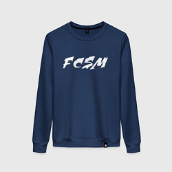 Свитшот хлопковый женский FCSM, цвет: тёмно-синий
