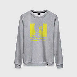 Свитшот хлопковый женский VANSAMA OFFICIAL Yellow, цвет: меланж