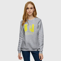 Свитшот хлопковый женский VANSAMA OFFICIAL Yellow, цвет: меланж — фото 2