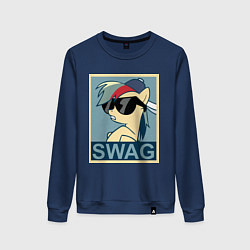 Свитшот хлопковый женский Rainbow Dash swag, цвет: тёмно-синий