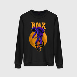 Свитшот хлопковый женский BMX - moon - space, цвет: черный