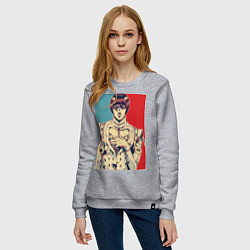 Свитшот хлопковый женский Бруно Буччеллати, цвет: меланж — фото 2