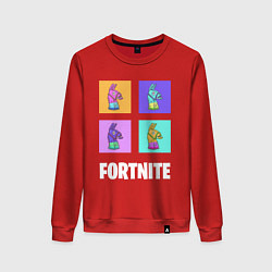 Свитшот хлопковый женский Фортнайт поп-ап, цвет: красный