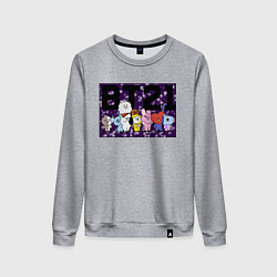 Свитшот хлопковый женский BT21, цвет: меланж