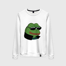 Свитшот хлопковый женский Pepe в очках EZ, цвет: белый