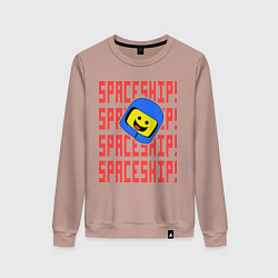 Свитшот хлопковый женский Spaceship, цвет: пыльно-розовый