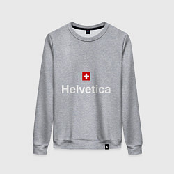 Свитшот хлопковый женский Helvetica Type, цвет: меланж