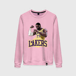 Свитшот хлопковый женский LeBron - Lakers, цвет: светло-розовый