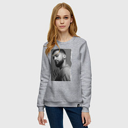 Свитшот хлопковый женский Jony, цвет: меланж — фото 2