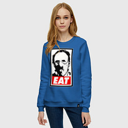 Свитшот хлопковый женский Ганнибал Лектор, цвет: синий — фото 2