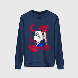 Свитшот хлопковый женский Сейлор Мун, цвет: тёмно-синий